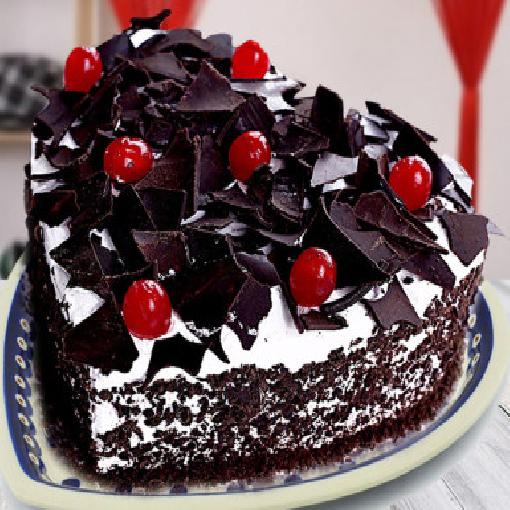 Black Forest Cherry Heart Cake